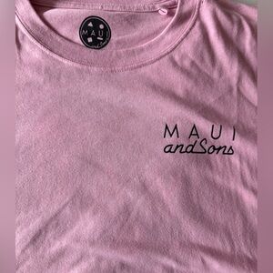 Maui and Sons Pink Graphic Tee | XL | Surf Skate Shirt NWOT